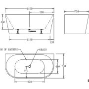 Back to wall bath tubs