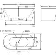 Back to wall bath tubs