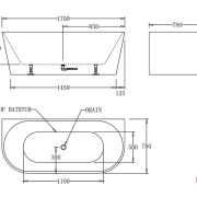 Back to wall bath tubs